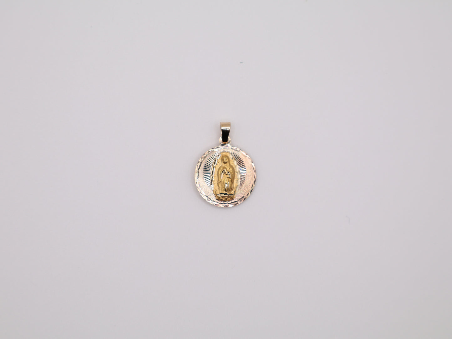 1" 20mm Double-Faced Charm Virgen de Guadalupe & Jesus Christ