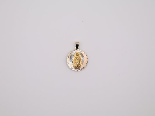 1" 20mm Double-Faced Charm Virgen de Guadalupe & Jesus Christ