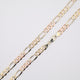 22" 6.8mm Figaro Tri-Color Diamond Cut Necklace