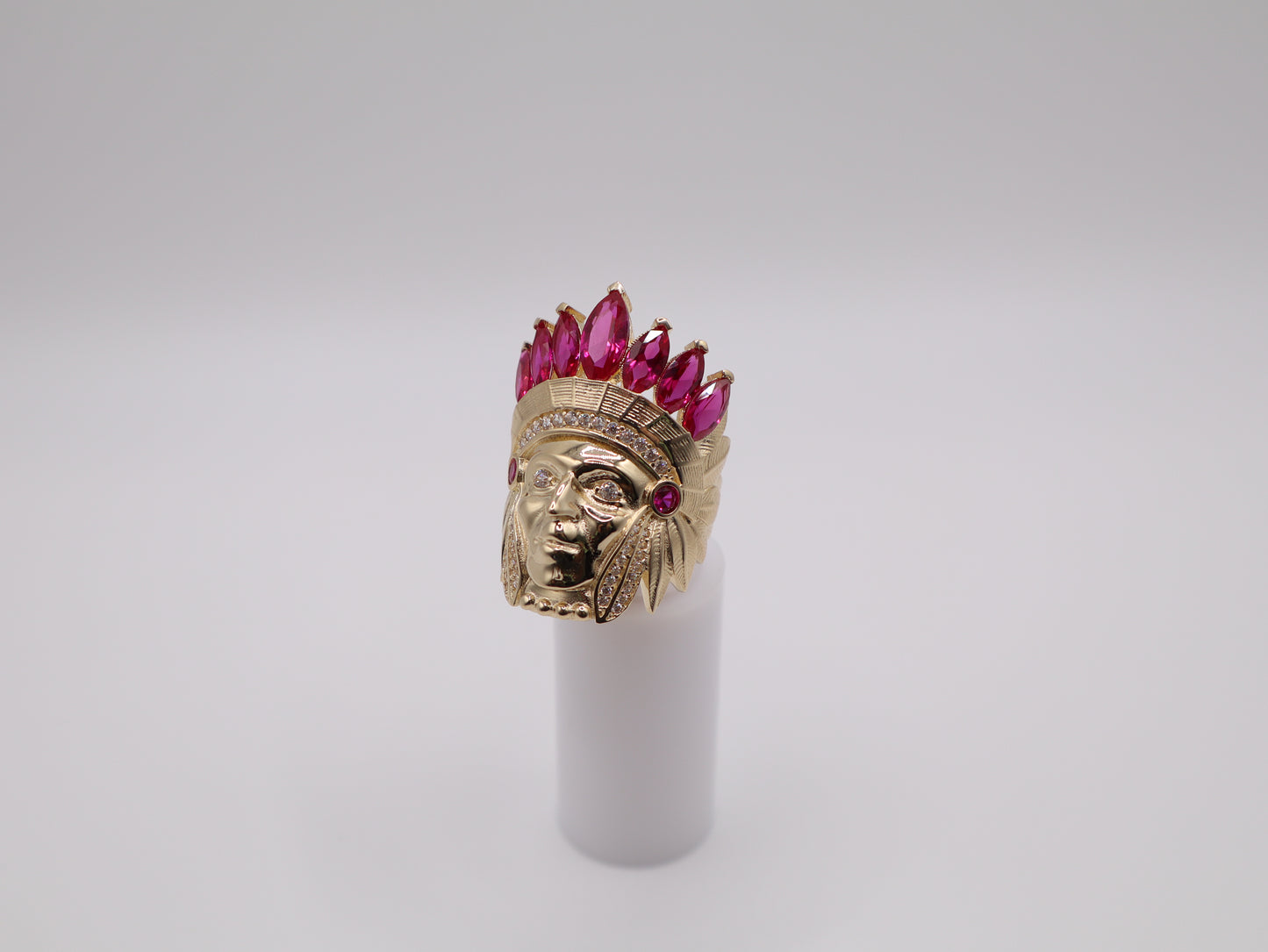 Size 10, 4.5mm Red Stone Indian Head