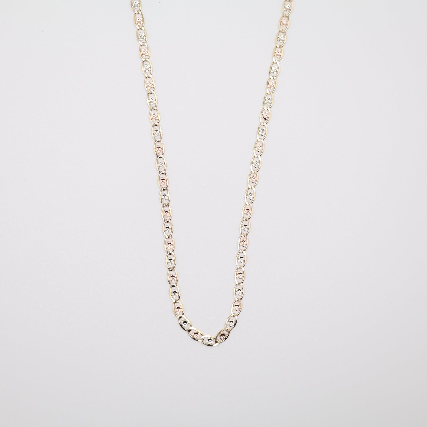 20" 3.5mm Floral-Star Tri-Color Necklace
