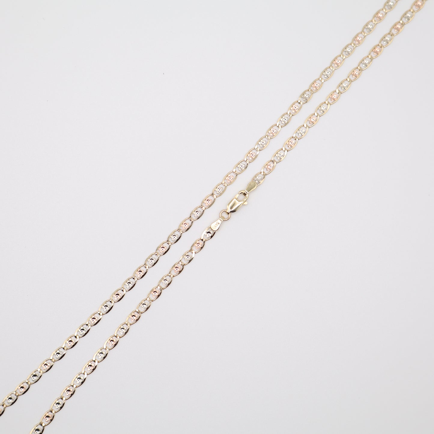 20" 3.5mm Floral-Star Tri-Color Necklace