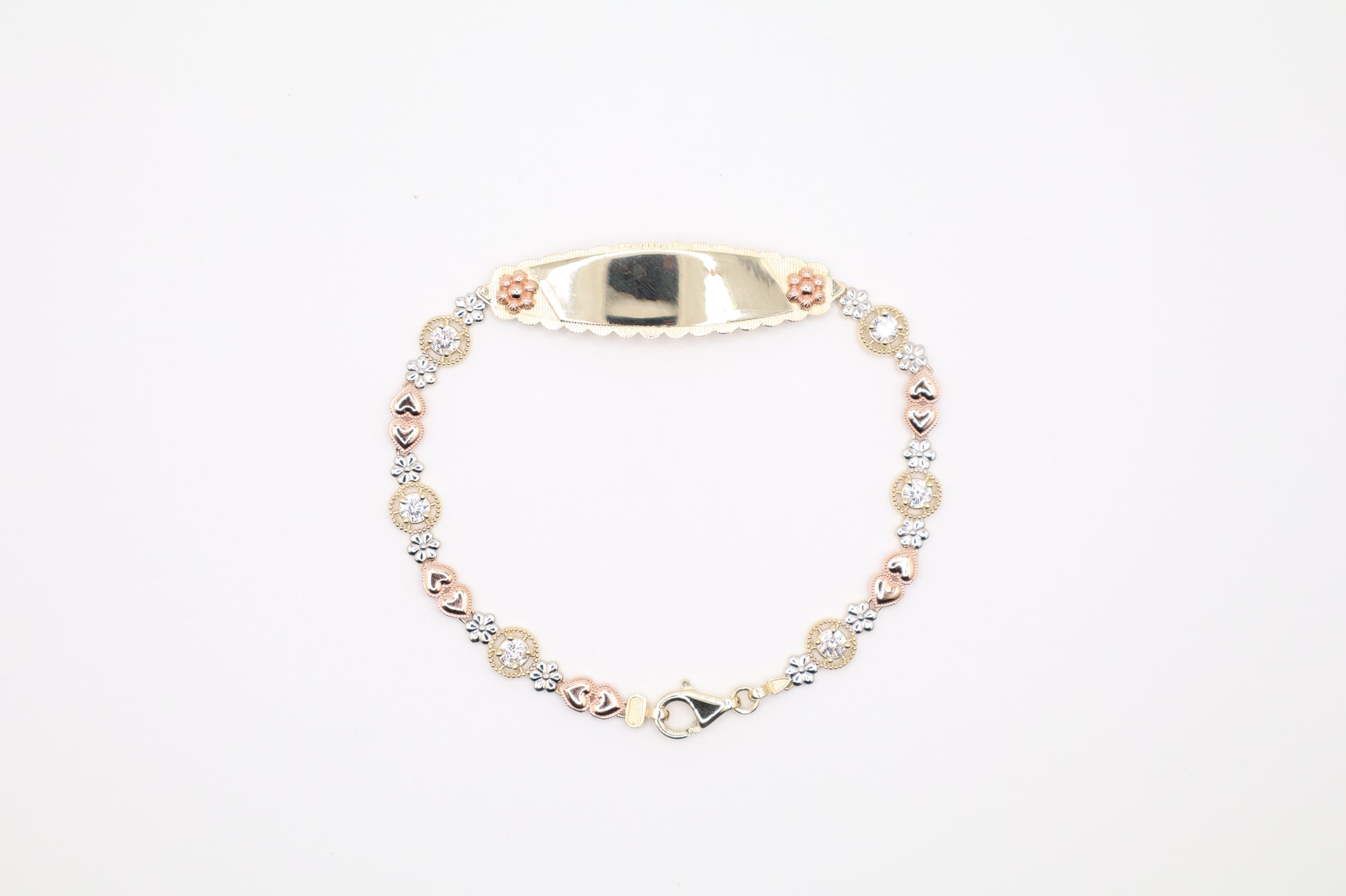 7.5" 12.2mm Tri-Color Girl Bracelet