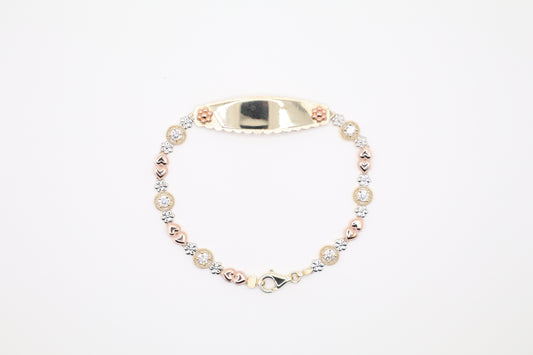 7.5" 12.2mm Tri-Color Girl Bracelet