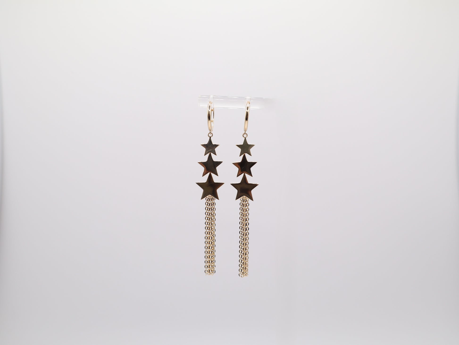 2.875in, Three Star Dangle Earrings