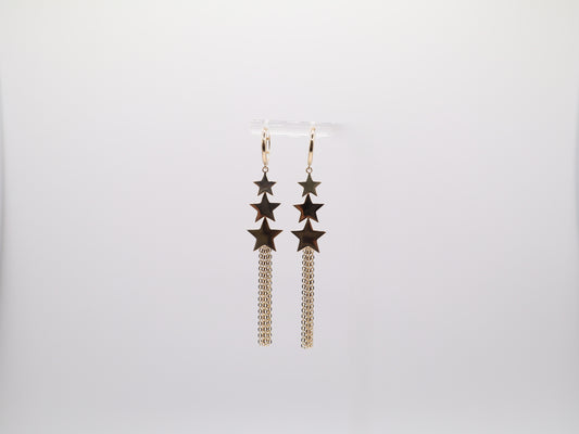 2.875in, Three Star Dangle Earrings