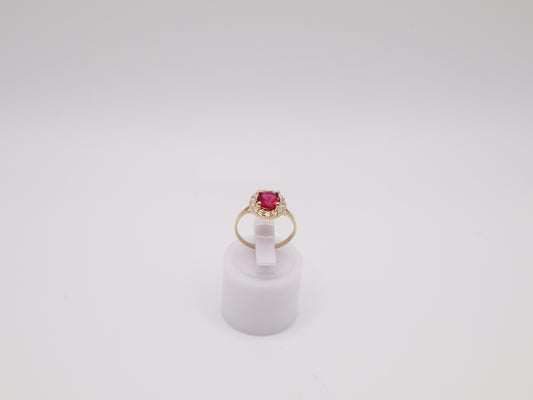 1.2g, 3 Ring Size, 1.56mm Red Stone Ring