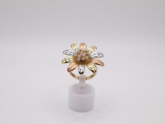 6.7g, 8 Ring Size, 2.78mm Tri-Color Sunflower Ring