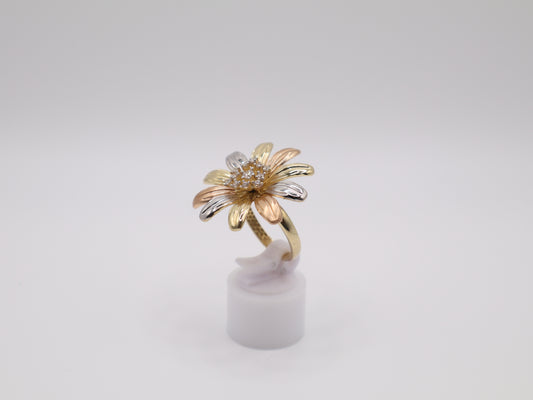 6.7g, 8 Ring Size, 2.78mm Tri-Color Sunflower Ring
