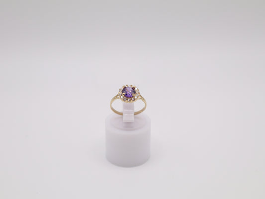 1.2g, 2.75 Ring Size, 1.3mm Purple Stone Ring