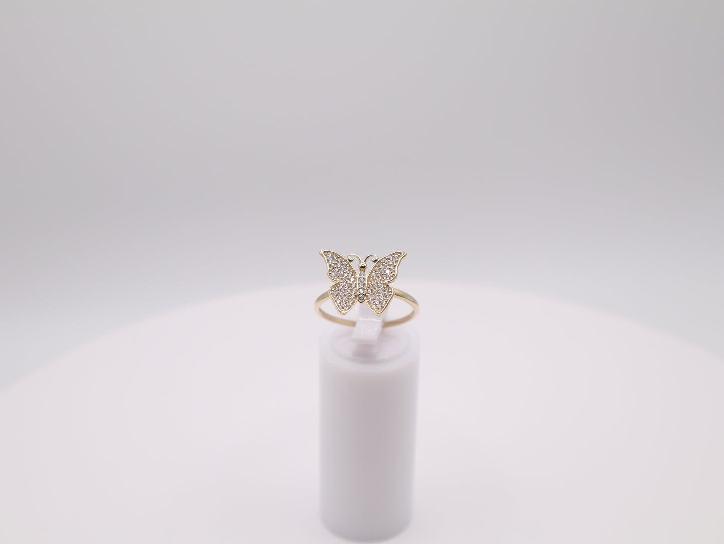 2.1g Size 8, 1.35mm Simple White Butterfly Ring